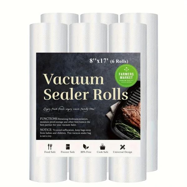 6pcs BPA free vacuum sealed bag roll