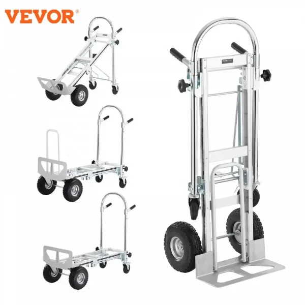 VEVOR Aluminum Folding Hand Truck Heavy Duty Industrial Collapsible Dolly
