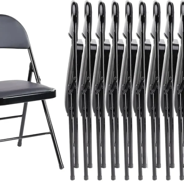 Folding Chair 12 Pack, Leather Padded Folding Chairs